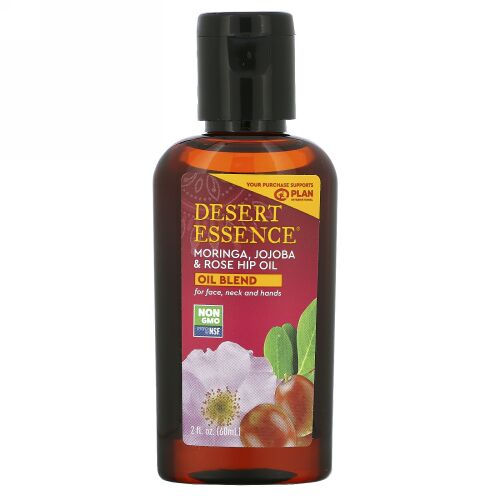Desert Essence, モリンガ、ホホバ&ローズヒップオイル、2液量オンス (60 ml)