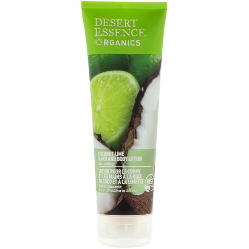 Desert Essence, オーガニック, 手とボディ用ローション, ココナッツライム, 8 オンス (237 ml) (Discontinued Item)