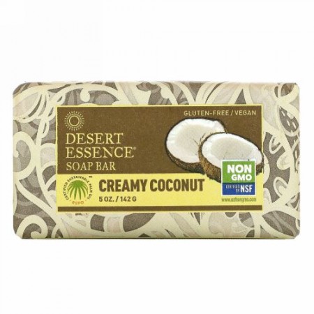 Desert Essence, 固形石鹸、クリーミーココナッツ、5 oz (142 g)