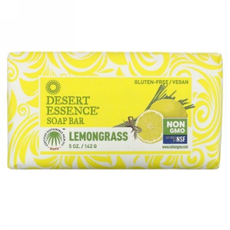 Desert Essence, 固形石鹸、レモングラス、5 oz (142 g)