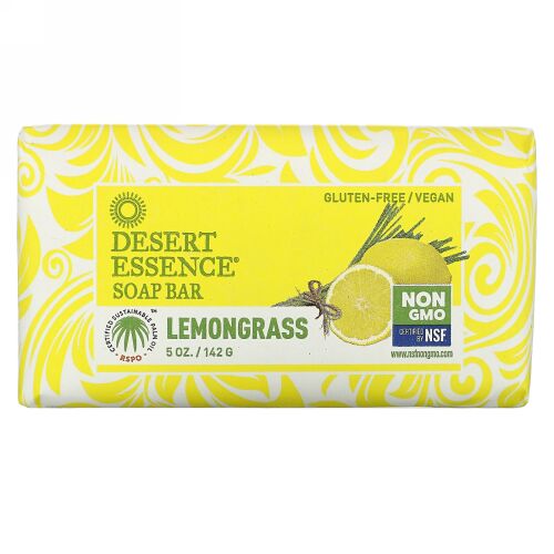 Desert Essence, 固形石鹸、レモングラス、5 oz (142 g)