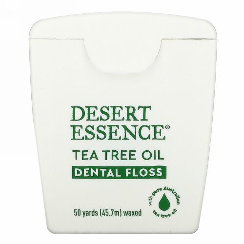 Desert Essence, ティーツリーオイルデンタルフロス、ワックスタイプ、45.7m（50Yds）