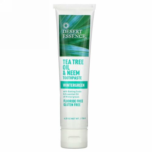 Desert Essence, ティーツリーオイル＆ニーム歯磨き、ウィンターグリーン、6.25オンス(176g)