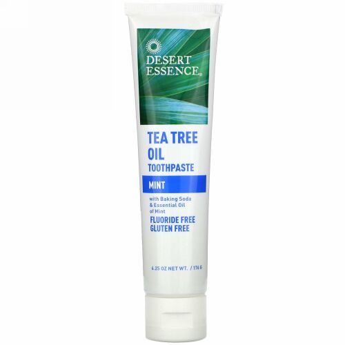 Desert Essence, ティーツリーオイル歯磨き粉、ミント、 6.25 oz (176 g)