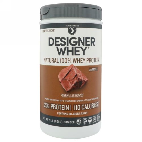 Designer Protein, Designer Whey, with Acti-Blend, Natural 100% Whey-Based Protein, Gourmet Chocolate, 2 lbs (908 g) (Discontinued Item)