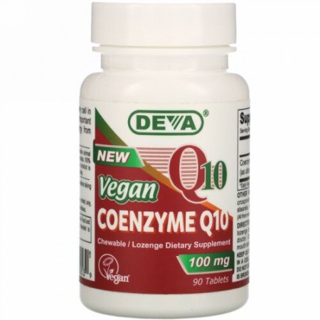 Deva, ビーガン・コエンザイムQ10、100mg、90錠