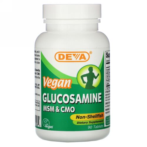 Deva, Vegan Glucosamine MSM & CMO, 90 Tablets