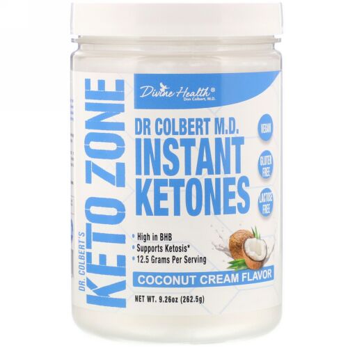 Divine Health, Dr. Colbert's Keto Zone, Instant Ketones, Coconut Cream, 9.26 oz (262.5 g) (Discontinued Item)