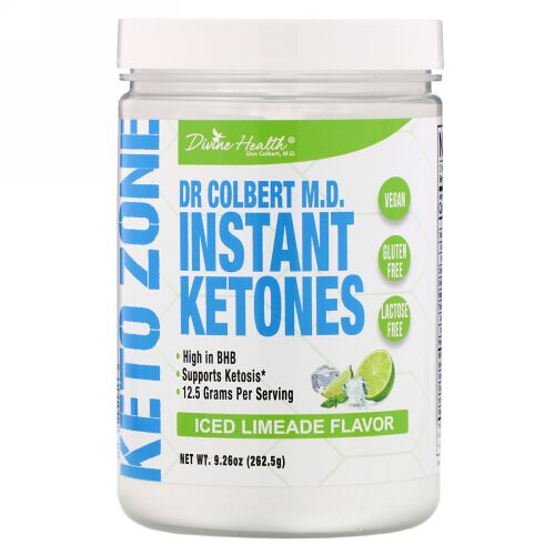 Divine Health, Dr. Colbert's Keto Zone, Instant Ketones, Iced Limeade , 9.26 oz (262.5 g) (Discontinued Item)