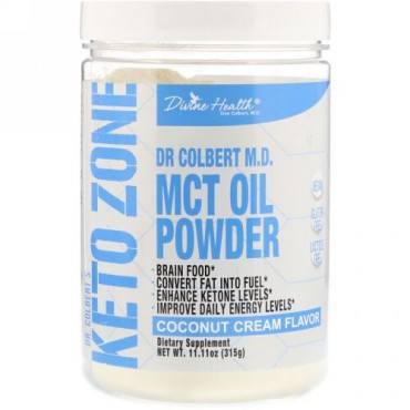 Divine Health, Dr. Colbert's Keto Zone, MCT Oil Powder, Coconut Cream, 11.11 oz (315 g) (Discontinued Item)
