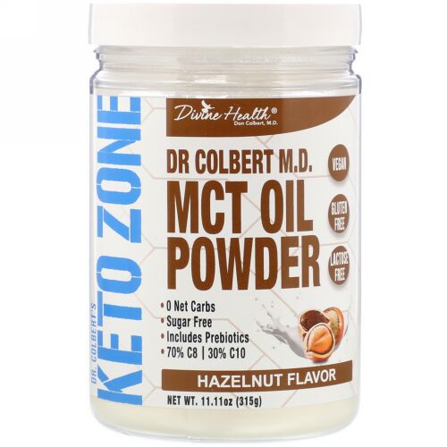 Divine Health, Dr. Colbert's Keto Zone, MCT Oil Powder, Hazelnut , 11.11 oz (315 g) (Discontinued Item)