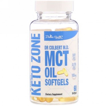 Divine Health, Dr. Colbert's Keto Zone, MCT Oil Softgels, 1,000 mg, 60 Softgels (Discontinued Item)