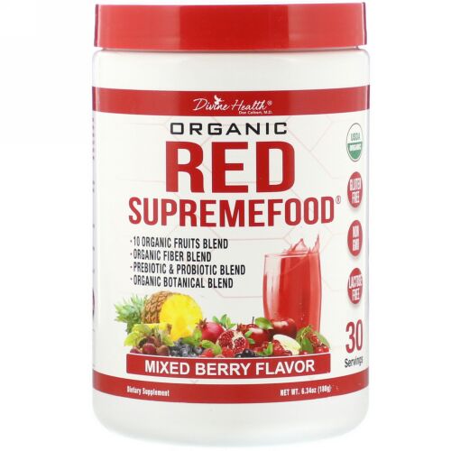 Divine Health, Organic Red SupremeFood, Mixed Berry, 6.34 oz (180 g) (Discontinued Item)