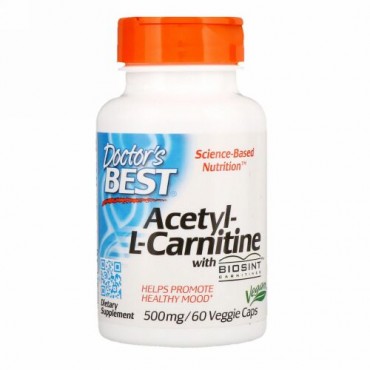 Doctor's Best, Biosintカルニチン入りアセチルLカルニチン, 500 mg, ベジキャップ60錠