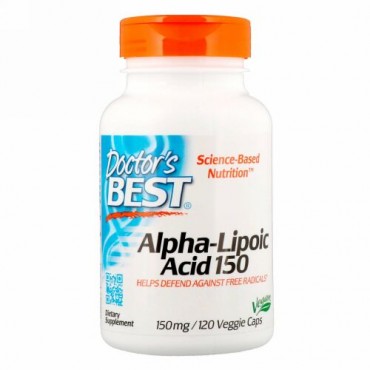 Doctor's Best, α-リポ酸、150mg、植物性カプセル120粒