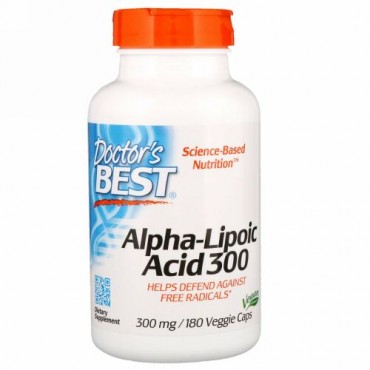 Doctor's Best, アルファリポ酸, 300 mg, 180 ベジカプセル