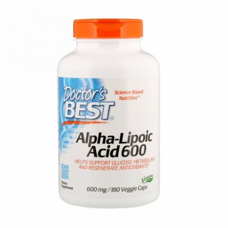 Doctor's Best, アルファリポ酸、600 mg、180ベジカプセル