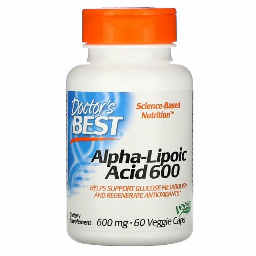 Doctor's Best, アルファリポ酸、600mg、ベジカプセル60粒