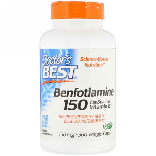 Doctor's Best, ベンフォチアミン、150mg、植物性カプセル360粒