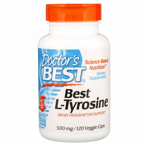 Doctor's Best, L-チロシン、500 mg、植物性カプセル120粒