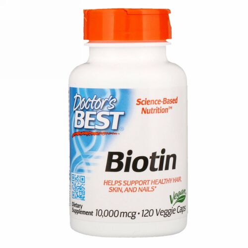 Doctor's Best, ビオチン、10,000 mcg、ベジカプセル120個