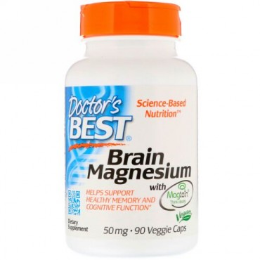 Doctor's Best, ブレインマグネシウム・ウィズ・マグテイン、50mg、ベジキャップ90錠
