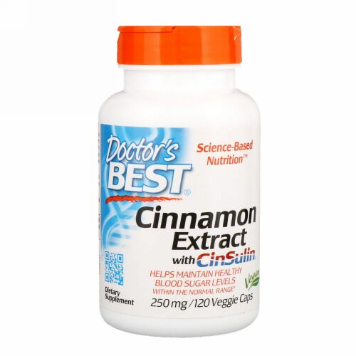 Doctor's Best, シナモンエキス（シンスリン入り）, 250 mg , 120植物性カプセル
