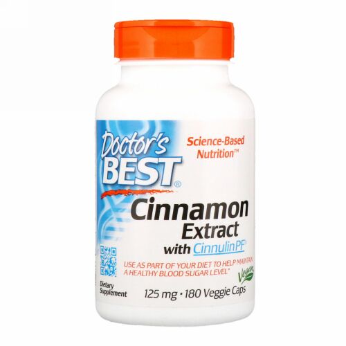 Doctor's Best, シンヌリンPF配合シナモンエキス、125 mg、植物性カプセル180粒 (Discontinued Item)
