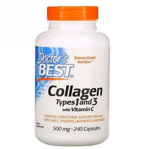 Doctor's Best, ビタミンC配合コラーゲン1型＆3型'、500mg、240粒