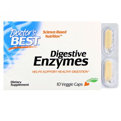 Doctor's Best, 消化酵素, ベジキャップ10錠 (Discontinued Item)