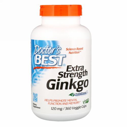 Doctor's Best, エクストラストレングスギンコ、120mg、360ベジキャップ