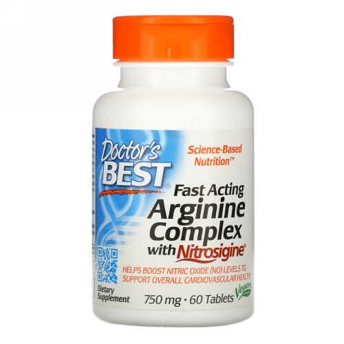 Doctor's Best, 速効型アルギニン・コンプレックス、ニトロジジン、750mg、60錠
