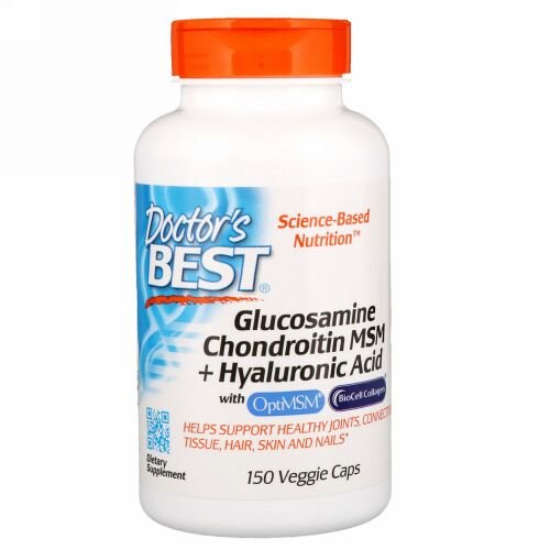 Doctor's Best, グルコサミン・コンドロイチンMSM + ヒアルロン酸、カプセル150粒