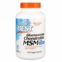 Doctor's Best, グルコサミンコンドロイチンMSM OptiMSM入り、植物性カプセル 240粒