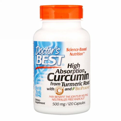 Doctor's Best, 高吸収クルクミン、500mg、120粒