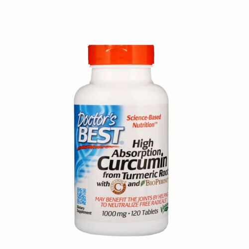 Doctor's Best, ベスト・クルクミン C3 コンプレックス、ビオペリン入り、1000 mg､ 120錠