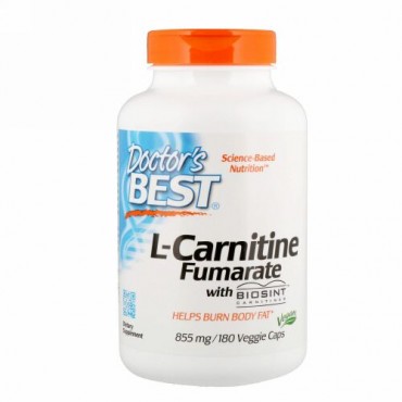 Doctor's Best, Biosintカルニチン配合 L-カルニチンフマル酸、855 mg、植物性カプセル 180粒
