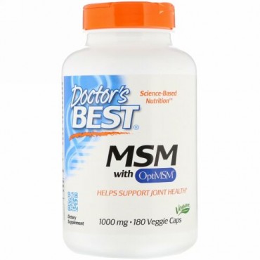 Doctor's Best, OptiMSM配合MSM、1,000 mg、植物性カプセル180粒