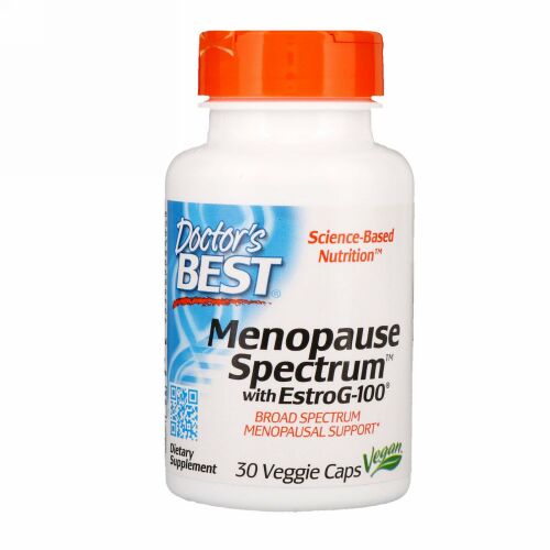 Doctor's Best, エストロG-100入り更年期向けスペクトラム、ベジキャップ30錠
