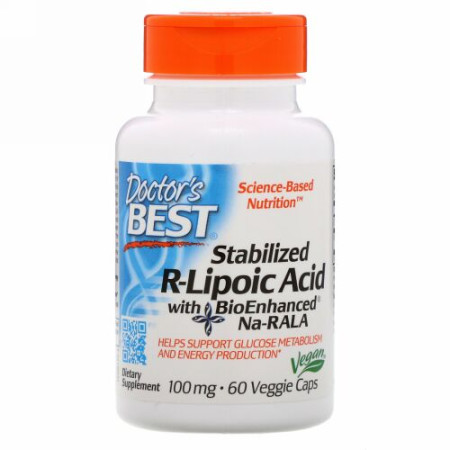 Doctor's Best, Best Stabilized R-Lipoic Acid、100 mg、植物性カプセル 60粒