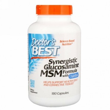 Doctor's Best, 相乗効果グルコサミンMSMフォーミュラ、OptiMSM配合、180カプセル