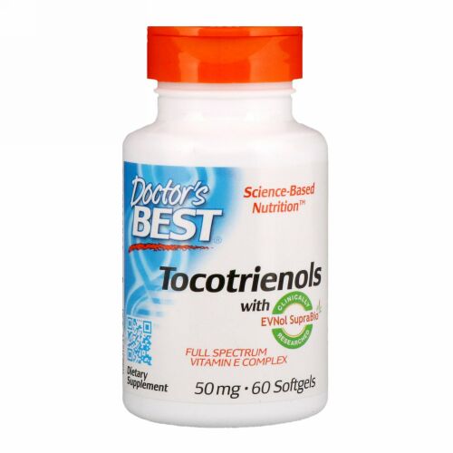 Doctor's Best, EVNol SupraBio配合トコトリエノール、50 mg、60ソフトジェル