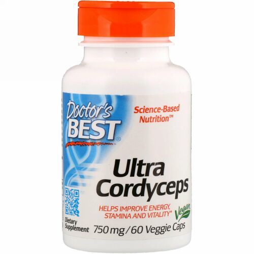 Doctor's Best, ウルトラ冬虫夏草、750mg、植物性カプセル60錠
