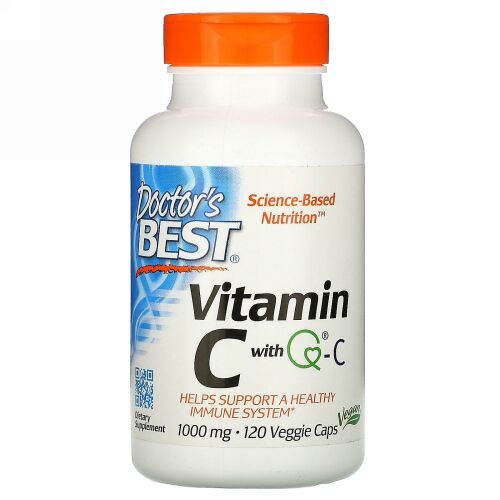Doctor's Best, Q-C配合ビタミンC、1,000mg、ベジカプセル120粒
