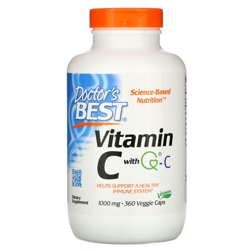 Doctor's Best, Q-C配合ビタミンC、1,000mg、ベジカプセル360粒