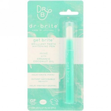 Dr. Brite, Get Brite, Brilliant Teeth Whitening Pen, Mint ,  0.07 fl oz (2 ml) (Discontinued Item)