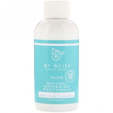 Dr. Brite, Natural Whitening Mouthwash with Activated Charcoal, Mint, 3.4 fl oz (100 ml) (Discontinued Item)
