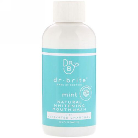 Dr. Brite, Natural Whitening Mouthwash with Activated Charcoal, Mint, 3.4 fl oz (100 ml) (Discontinued Item)
