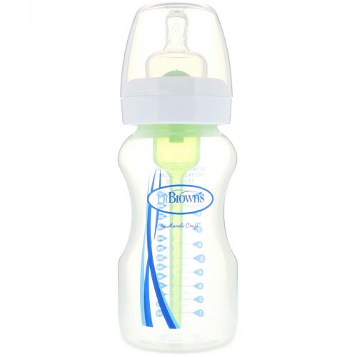 Dr. Brown's, ナチュラルフロウ、オプションズ、ワイドネック、0ヶ月以上、ボトル1本、270ml（9 oz） (Discontinued Item)