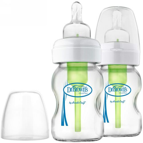 Dr. Brown's, Natural Flow, Options, Wide-Neck, 0 + Months, 2 Pack Bottles, 5 oz (150 ml) Each (Discontinued Item)